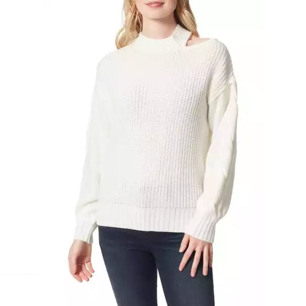 NWT Jessica Simpson Women's Long Sleeve Cut Out Shoulder Pullover Sweater